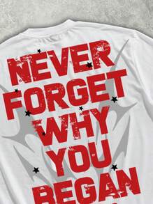 Manfinity EMRG 宽松街头风格复古高街创意 Liquid Girl 红色标语印花白色短款图案 T 恤，适合夏季