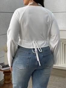 SHEIN Unity Plus Size Solid Color Long Sleeve Casual Shirt