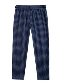 Manfinity Mode Pantalones de traje con estampado de rayas y bolsillos para hombre, use casual para negocios