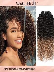 Ombre Kinky Curly Human Hair Extensions 100% Human Hair Jerry Curly Bundles Brown Black Brazilian Remy Hair 1B/4/30 Weave - S1/4/30 - View 1
