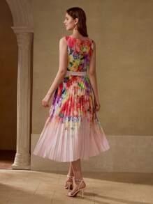 MOTF PREMIUM Abito plissettato con stampa floreale - Multicolore - Visualizzare 3