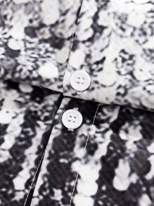 Manfinity AFTRDRK Men's Casual Faux Sequins Print Shiny Shirt
