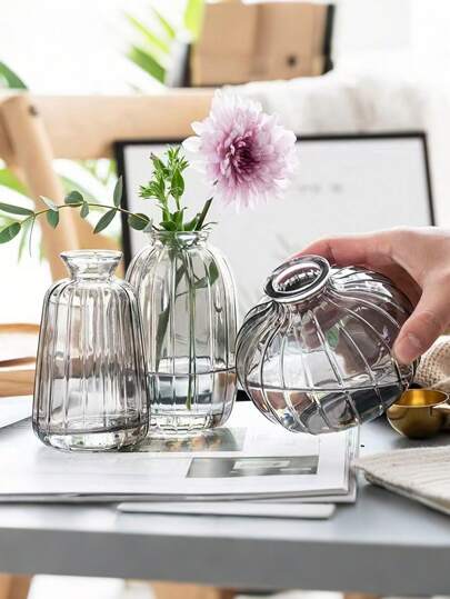 Creative Mini Hydroponic Glass Flower Vase Groen Plants Fresh Flowers Tafel ation view 3