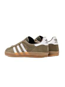 Adidas Gazelle Indoor Men's Sneakers Olive Strata / Cloud White / Gold Metallic JQ0174 - Olive Strata / Cloud White / Gold Metallic - View 3