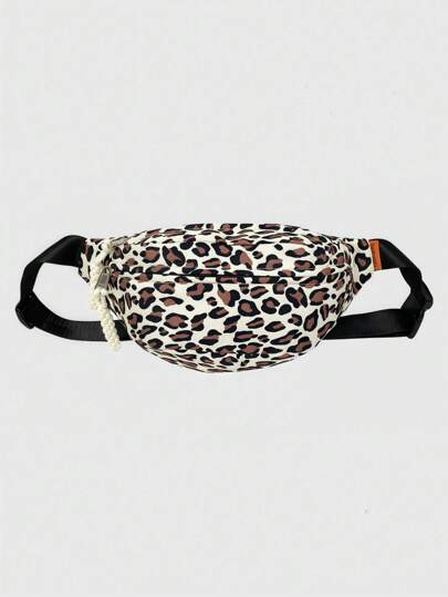 Grunge Punk 1 Stück modische, sexy Gürteltasche/Brusttasche für Damen mit Leoparden-Muster und verstellbarem Schultergurt, leichte Bauchtasche geeignet für Radfahren/Sportaktivitäten