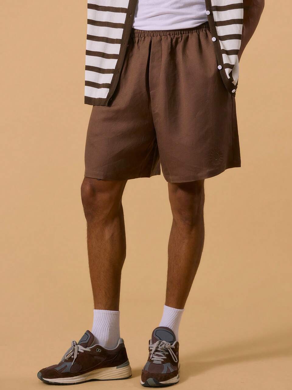 Embroidered Elasticated Shorts Drawstring Waistband Spring Summer Vacation Holiday Comfort Beach Poolside