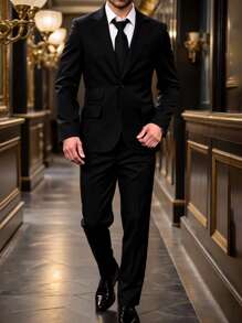 Traje de 2 piezas formal para niños preadolescentes: Chaqueta + Pantalón, sin corbata ni accesorios, atuendo formal para fiesta de cumpleaños, evento nocturno, boda, bautizo, cumpleaños