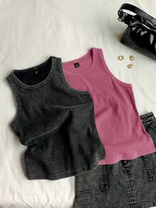 Comfortcana 2-Tone Snowflake Jacquard Knit Tight Top Set - Pink - View 3