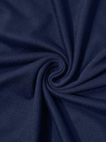 Manfinity Dauomo 男士上衣烫钻工艺圆领短袖休闲纯色藏青色男士T恤2025春夏新款 - 黑色 - 查看 5