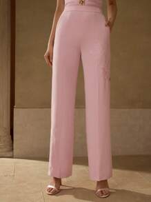 MOTF PREMIUM PRESS CREASE EMBROIDERY PANTS