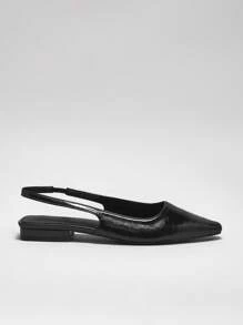 SHUZIA New Ladies' Black Pu Sling Back Low Heel Ballet Flat Casual Comfort Vacation Spring Summer Office Shoe - Multicolor - View 6