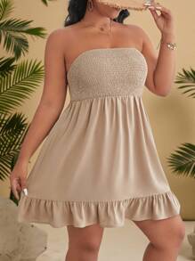 Travachic Vestido tubo bajo con fruncido