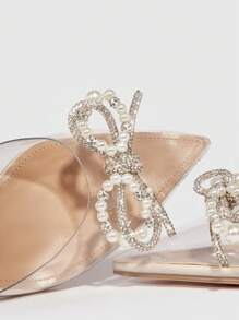 CUCCOO SZL Zapatos de tacón alto con decoración de lazo y rhinestones, elegantes zapatos de tacón de media luna para graduación, fiesta de promoción, vacaciones, rebajas de verano, vuelta al cole, estudiantes universitarios, fiesta, estilo chic y elegante, Halloween, Navidad, fiesta de discoteca, noche sexy