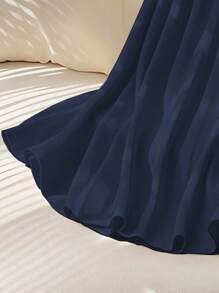 Franclia 女士优雅法式编织中长款黄色半身裙，夏季新品 - 藍色 - 查看 4
