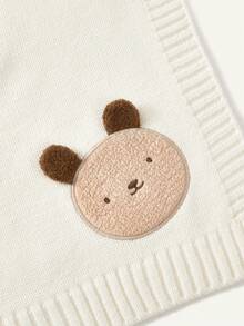 Cozy Pixies 1 件婴儿 3D 熊耳襁褓毯，春夏 - 白色 - 查看 7