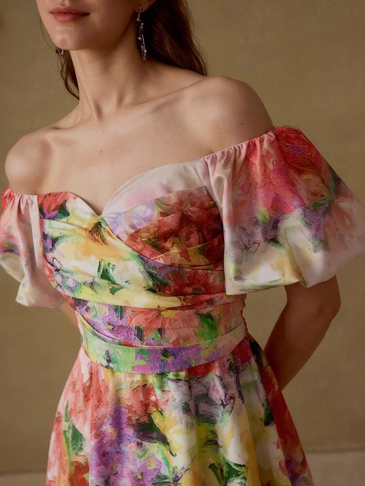 VESTIDO FLUIDO COM ESTAMPA FLORAL
