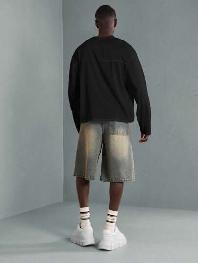 SUMWON Sportshirt met lange mouwen en mesh-shirt in sporttrui-stijl, basketbal-streetwearnummer 03, bedrukt casual model, geïnspireerd op het universiteitsteam.