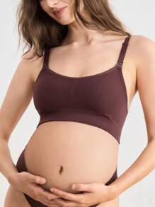 孕妇纯色哺乳无缝胸罩