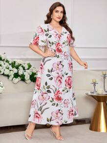 Modelyn Plus Size Floral Print Dress