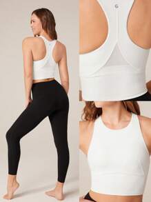 GLOWMODE FeatherFit™ Mesh Back Cropped Performance Tank Top Low Impact Yoga Daily Gym