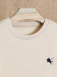 SHEIN Manfinity Dauomo Sudadera básica de cuello redondo con bordado y manga larga para hombre