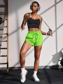 POWERISTA Powerista High Waist Plain Knotted Summer Sporty Shorts Workout Short