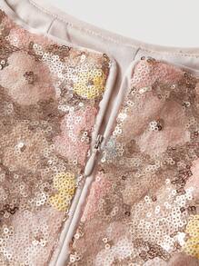 SHEIN MOD 女士花卉亮片细肩带迷你连衣裙，适合度假穿着 - 彩色 - 查看 4