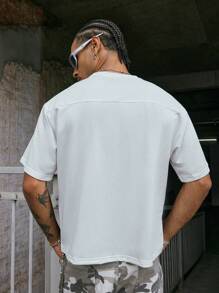 PAVTROS Manfinity Streetrush Men's Colorblock Letter Print White Summer Graphic T-Shirt,Streetwear For Men,City Break Hip-Hop Street Boy Friend Gifts Tees - Multicolor - View 2