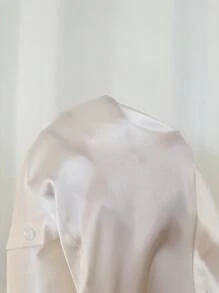 SHEIN Unity 优雅浪漫撞色蕾丝修身长裙，适合春夏季 - 杏色 - 查看 4