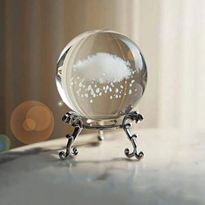 1 pieza Bola de cristal con detalle de nube y base, objeto de decoración de vidrio moderno, mejor regalo de cumpleaños para el hogar