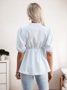 SHEIN Maternity Casual V-Neck Striped Shirt For Summer