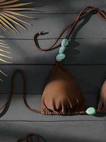 Swim Vcay 女士夏季沙滩吊带项链，搭配翡翠大理石绿色纹理装饰，适合海滩、泳池、休闲派对、度假、春夏季