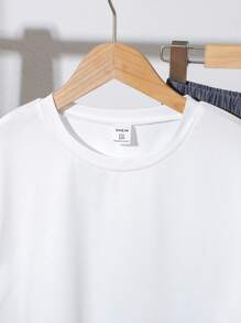 SHEIN 3-teiliges Sommer-Outfit-Set für Mädchen im Teenageralter, kurzärmliges T-Shirt + blaues Tanktop + blaue Hose mit weitem Bein, lässige Alltagskleidung - Verschiedenfarbig - Übersicht 4