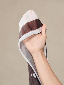 Swim Oasis 1 件优雅黑白波点聚拢连体泳衣（带罩衫） - 黑與白 - 查看 8