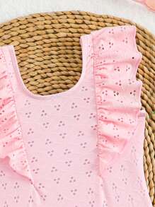 Infant/Baby GirlPink Specialty Fabric One-Piece Swimsuit, Cute For Spring & Summer - Pink - View 6