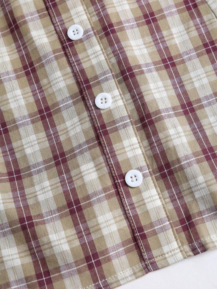 Sweetra Vestido mini con hombros descubiertos, cintura ceñida, de estilo granja estadounidense dulce y picante - Caqui - Añade 6