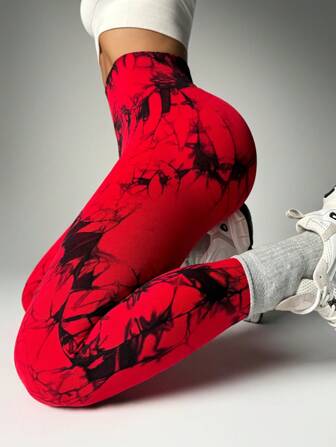 高腰无缝塑身运动紧身裤