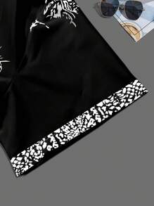 Manfinity RSRT Set de 2 piezas camisa de manga corta casual y pantalón corto con cordón para hombre