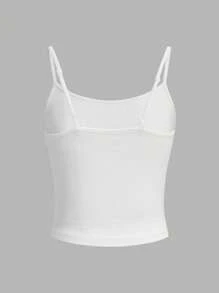 SHEIN EZwear 女式海星和花朵贝壳图案无袖紧身吊带背心，休闲性感，适合夏季 - 白色 - 查看 3