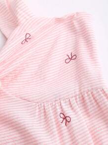 Sweetra 女士新款优雅日常海滩度假可拆卸蝴蝶结吊带连衣裙 - 粉色 - 查看 5