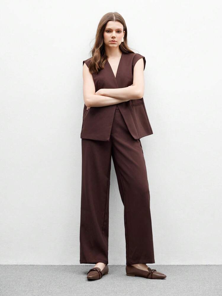 CUCCOO BIZCHIC Retro Square Toe Flat Coffee Color Criss-Cross Strap Soft Bottom Comfortable Loafers, Suitable For Daily Commute Office Ladies For Christmas Spring Shoes