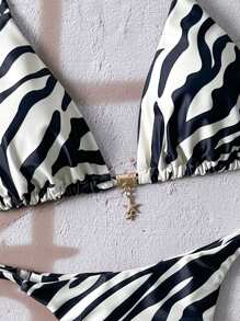 Elavelle Springbreak Women Floral Print Spaghetti Strap Sexy Bikini Swimwear Summer Outfits For Women - Multicolor - View 6