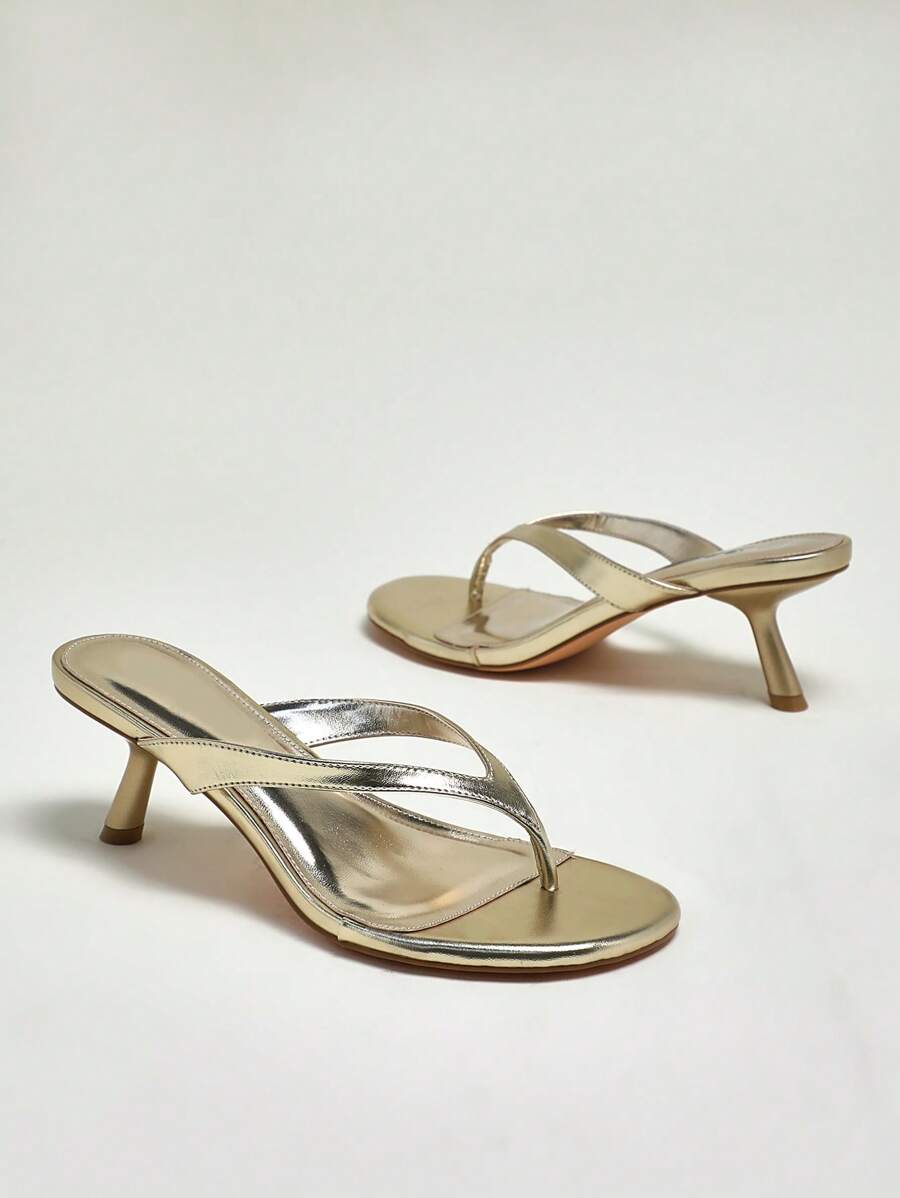 SHUZIA Sandálias Femininas de Dedo Arrebitado de Salto Alto Versáteis para o Dia a Dia