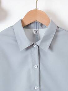 2 pièces Ensemble chemise décontractée et short avec motif lettres pour garçons, tenue confortable pour le quotidien, les sports, les sorties - Multicolore - Voir 8