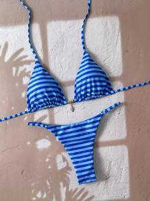 Elavelle Springbreak Printed Spaghetti Strap Sexy Bikini Set For Women, Summer Beachwear - Multicolor - View 5