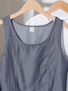 SHEIN 3-teiliges Sommer-Outfit-Set für Mädchen im Teenageralter, kurzärmliges T-Shirt + blaues Tanktop + blaue Hose mit weitem Bein, lässige Alltagskleidung - Verschiedenfarbig - Übersicht 8