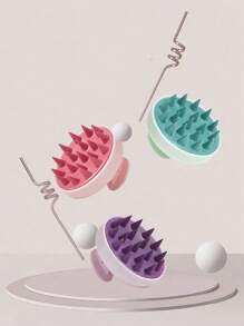 1 stuk 3,15 x 2,76 inch zachte siliconen haarmassageborstel, hoofdhuidexfoliator, shampooborstel, huidvriendelijke haarwaskam, comfortabele hoofdscrubber, badborstel voor thuis, badkamerdecoratie, reisbenodigdheden, zomerse must-have, haarverzorgingstool, ontspannende hoofdhuidmassager, zachte haarborstel, siliconenborstel, stressverlichtende verzorgingsaccessoire.