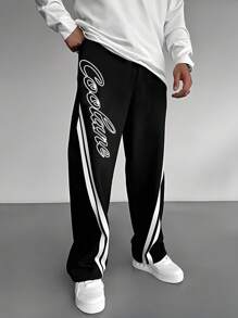 PantsHub 青少年男孩休闲舒适柔软百搭裤子，适合日常穿着、上学、郊游、运动、度假 - 黑色 - 查看 1