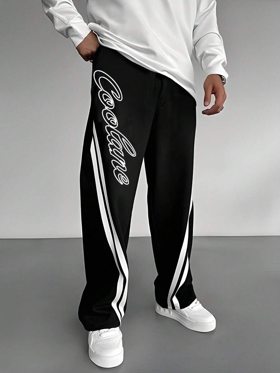 PantsHub 青少年男孩休闲舒适柔软百搭裤子，适合日常穿着、上学、郊游、运动、度假 - 黑色 - 查看 1