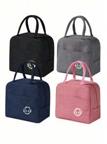 1 pièce Sac déjeuner isotherme avec étiquette d'ours, sac fourre-tout de déjeuner réutilisable grande capacité au design portable et imperméable. Idéal pour l'école et le bureau - garde vos aliments frais et délicieux. Sac bento, sac à main, sac de pique-nique de cuisine.